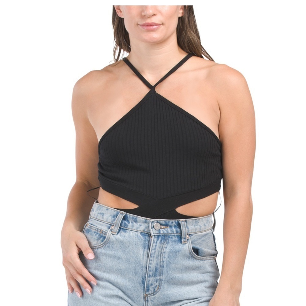 ZARA NWT cut out bodysuit size L black